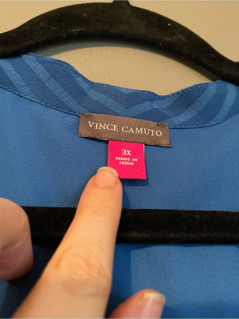 NWT Vince Camuto Sz 3X Womens Blue Striped Blouse Dress Top Shirt Ret $89! - Picture 7 of 11